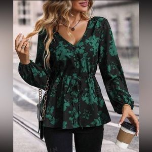 Shein Floral Print Blouse